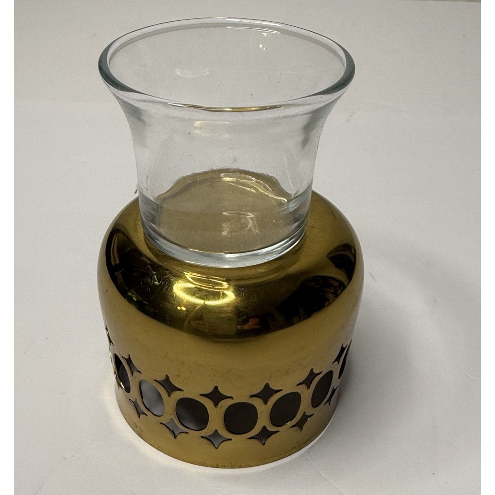 Brass Votive‎ Accent Candle Dish W/ Tea Light Holder Small Celestial Stars Ovals - Picture 5 of 9